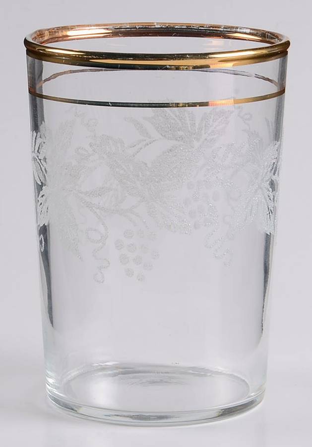Decoration 806 Clear (Gold Trim) 6 Oz Flat Tumbler by Bartlett Collins-1