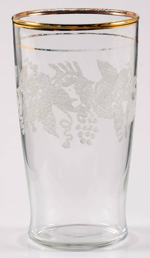Decoration 806 Clear (Gold Trim) 9 Oz Flat Tumbler by Bartlett Collins-1