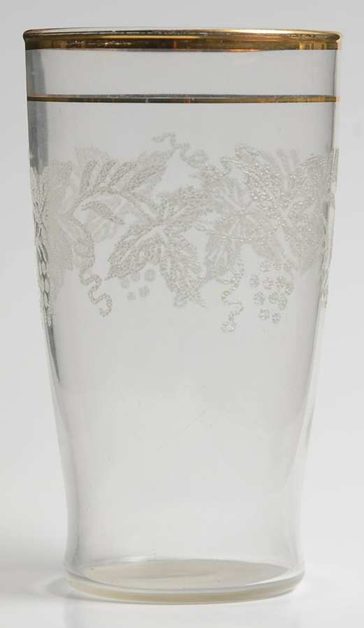 Decoration 806 Clear (Gold Trim) 9 Oz Flat Tumbler by Bartlett Collins-1