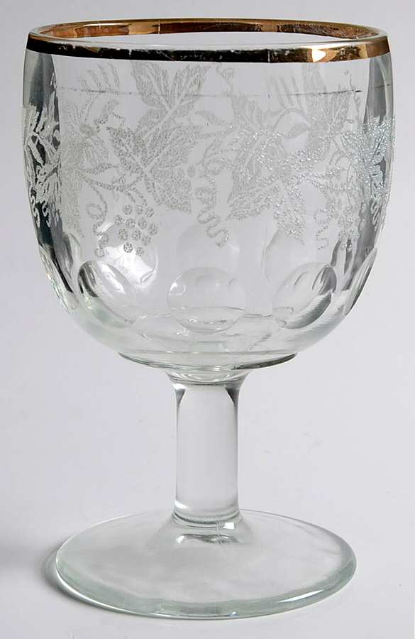 Decoration 806 Clear (Gold Trim) Water Goblet by Bartlett Collins-1