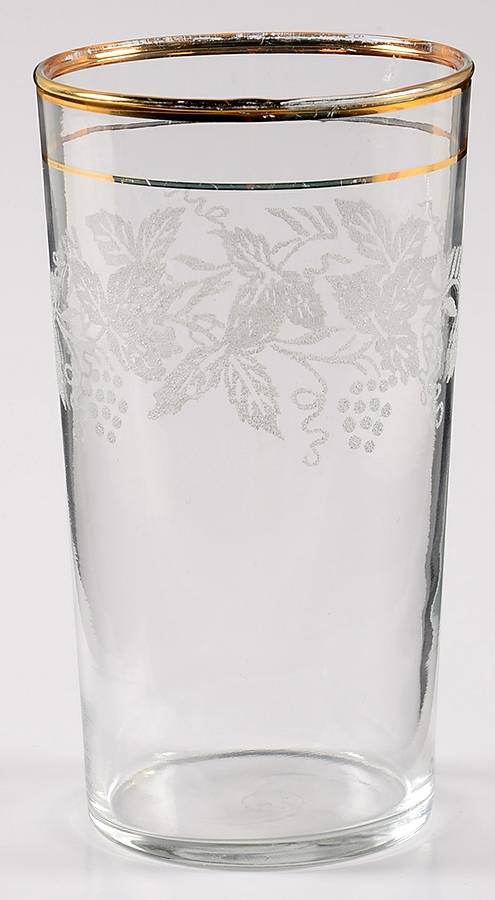Decoration 806 Clear (Gold Trim) 16 Oz Flat Tumbler by Bartlett Collins-1
