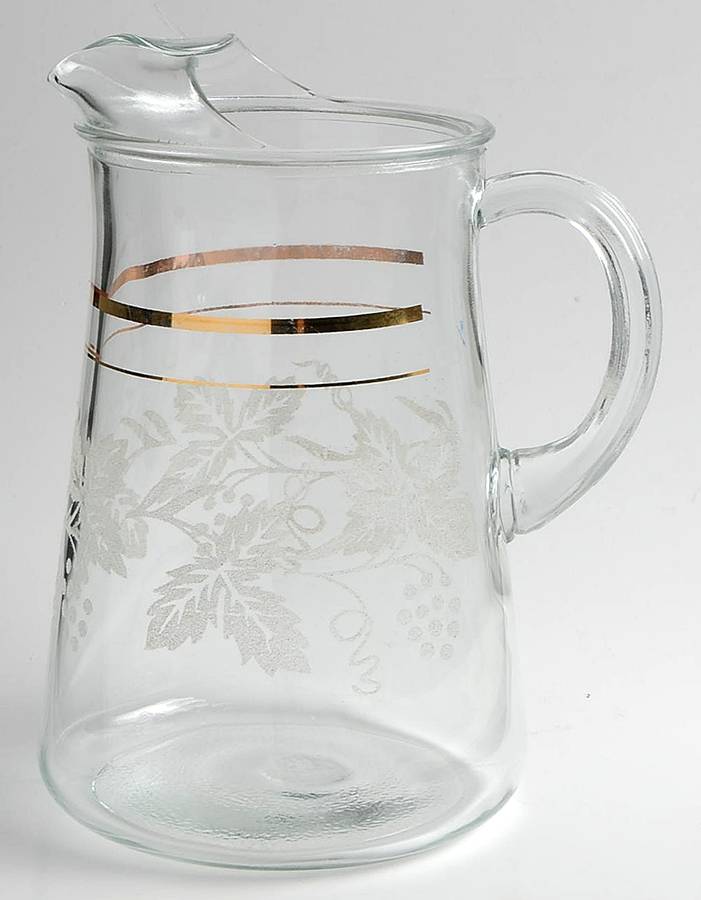 Decoration 806 Clear (Gold Trim) 80 Oz Ice Lip Pitcher by Bartlett Collins-1