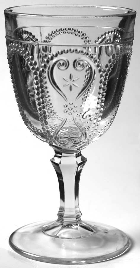 Beaded Oval and Scroll Clear Water Goblet by Bryce-1
