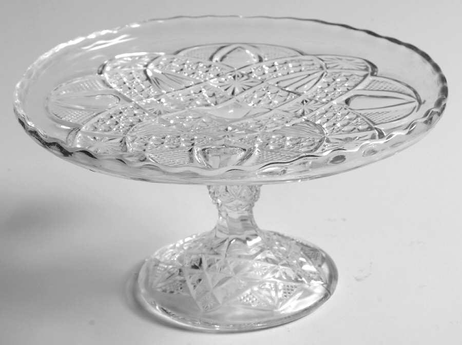 Twin Teardrops Clear Round Compote (Height X Width) by Bryce-1