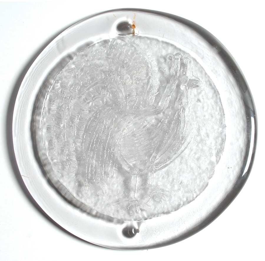 Animals & Figurines #65E 8" Rooster Suncatcher Disc by Blenko-1