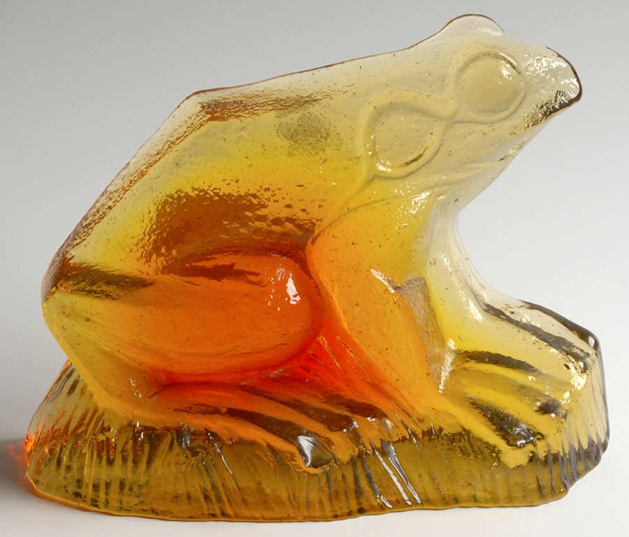 Animals & Figurines Frog Bookend by Blenko-1