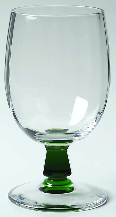 Holiday (Green Stem) Low Water Goblet by Bryce-1