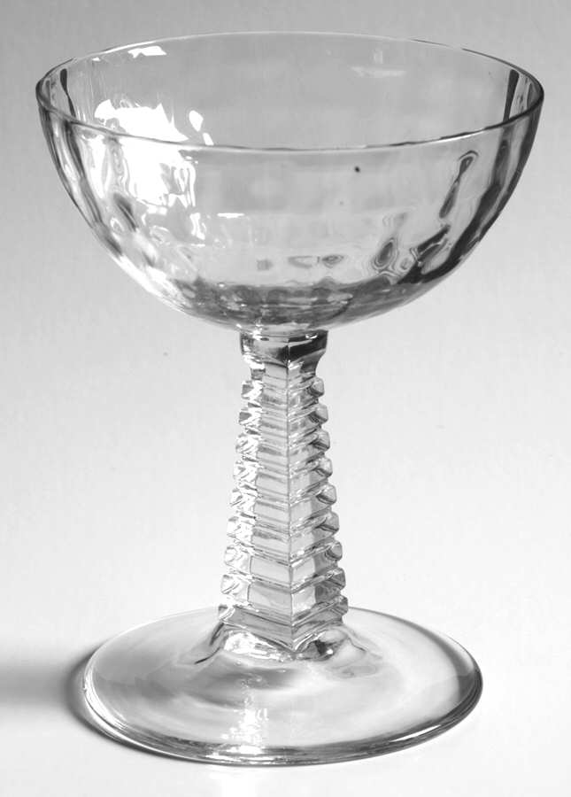 Bel Air Clear (Block Optic) Champagne/Tall Sherbet by Bryce-1