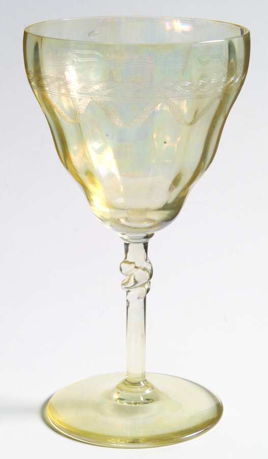 325-6YI Yellow Iridescent Water Goblet by Bryce-1