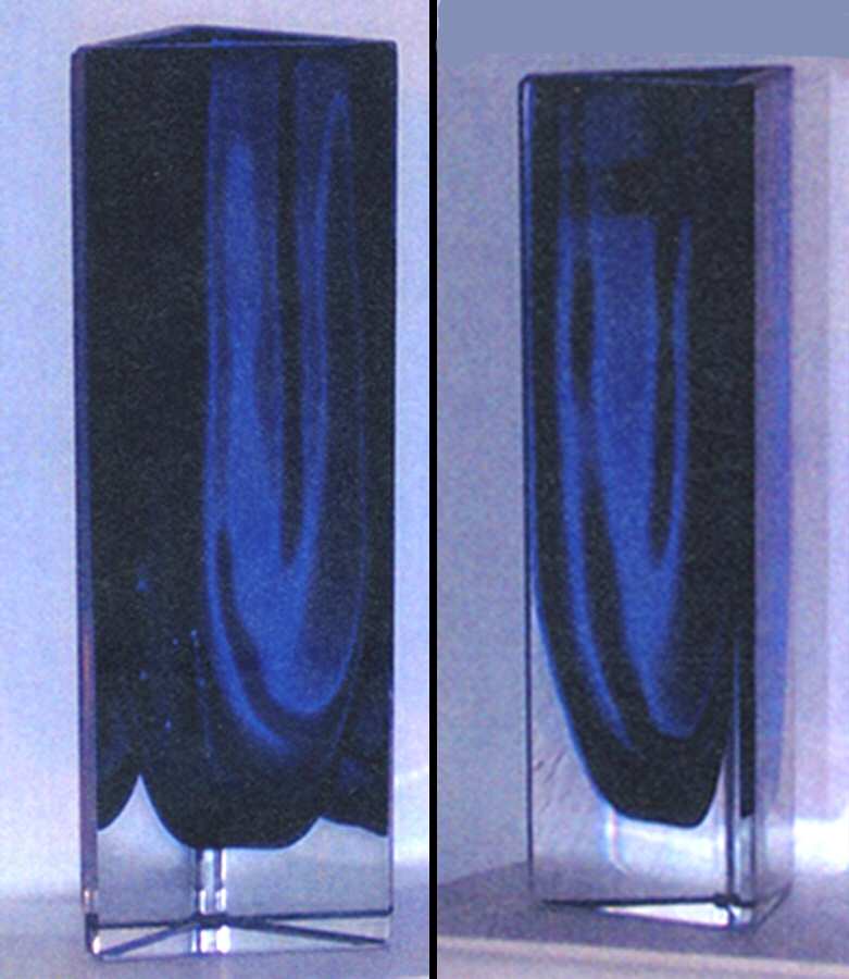 San Carlos Cobalt 10" Triangular Vase by Block-1