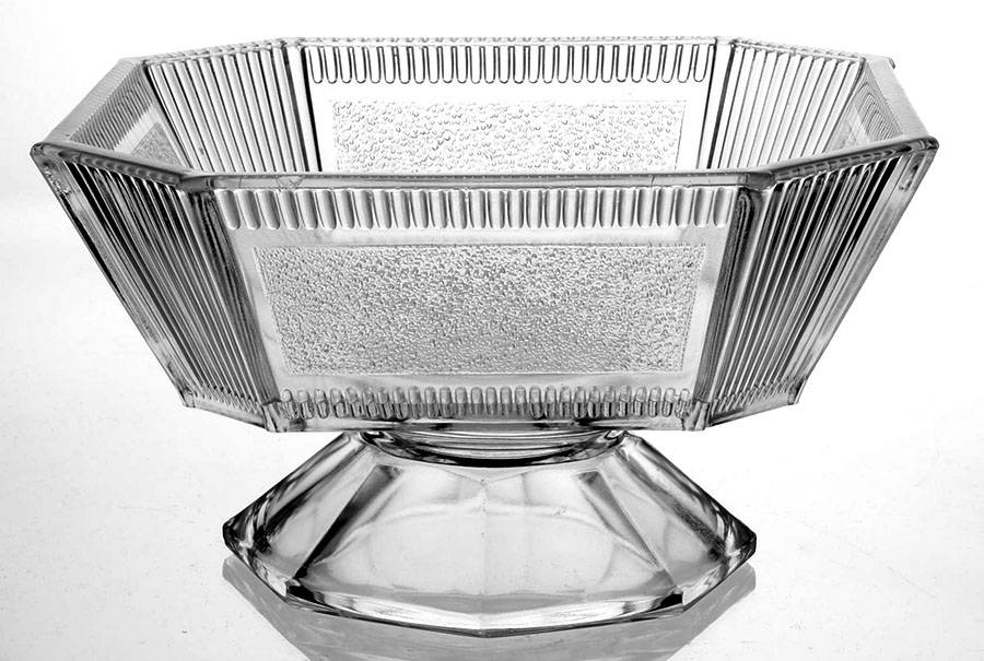 Pleat and Panel Clear 7" Compote No Lid by Bryce-1
