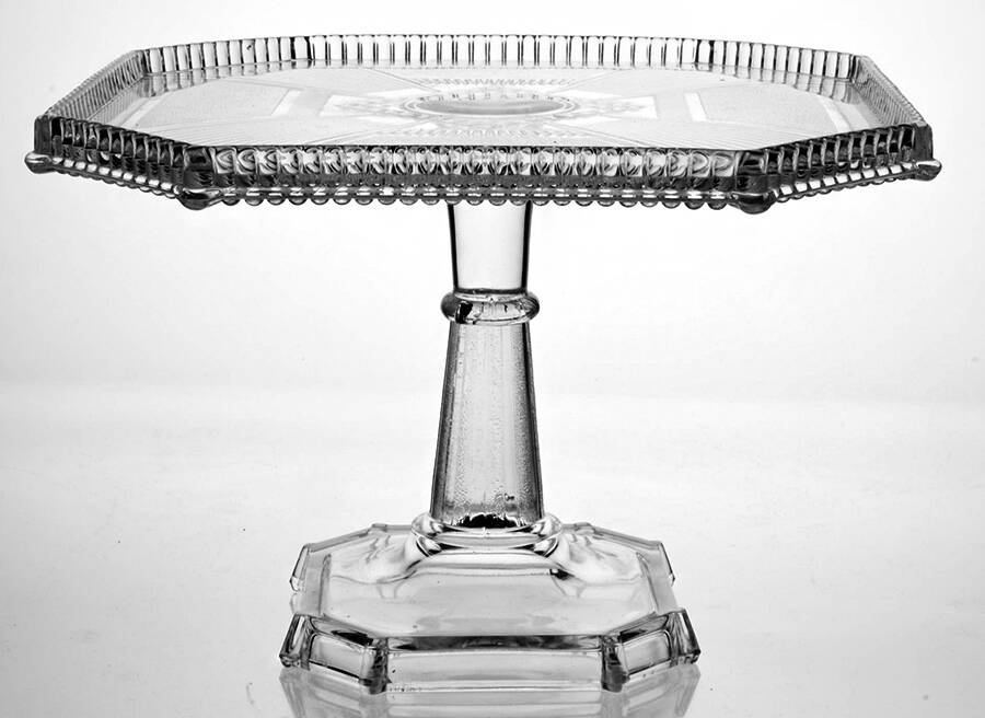 Pleat and Panel Clear Cake Stand by Bryce-1