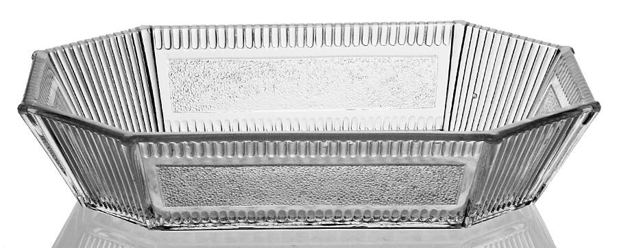 Pleat and Panel Clear Octagonal Bowl by Bryce-1