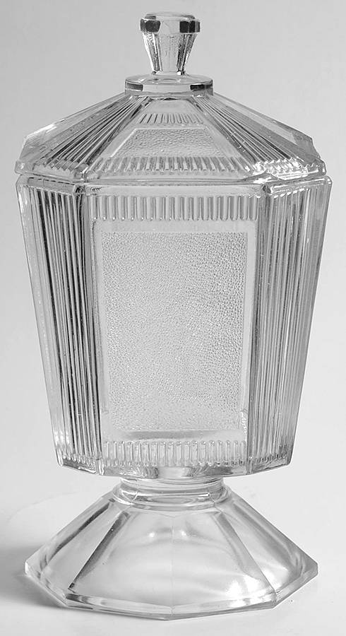 Pleat and Panel Clear Sugar Bowl & Lid by Bryce-1