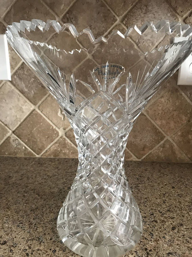 Oxford (Multisided Stem) 12" Flower Vase by Badash Crystal-1