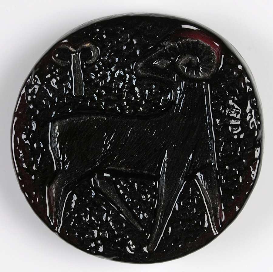 Zodiac Paperweight Collection Amethyst Capricorn Paperweight by Blenko-1
