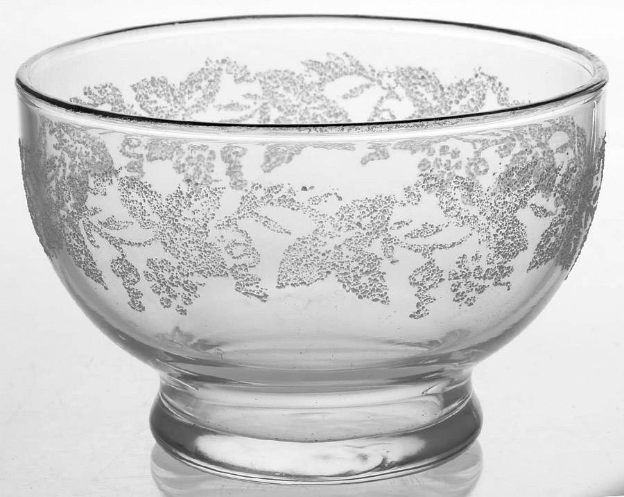 Decoration 806 Clear (Platinum Trim) Footed Dessert by Bartlett Collins-1