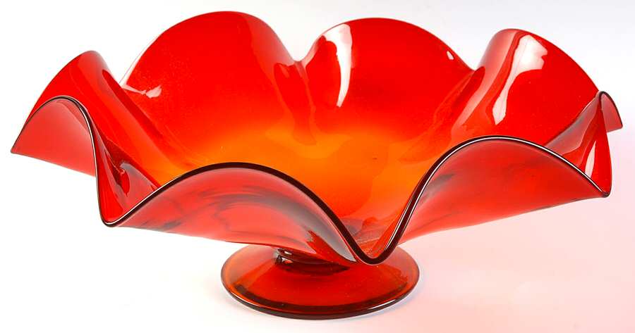 Bowls & Centerpieces #6840 15" Ruffled Bowl by Blenko-1