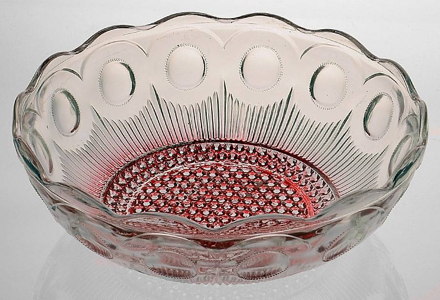 St Genevieve Ruby Stain 8" Round Bowl by Bartlett Collins-1