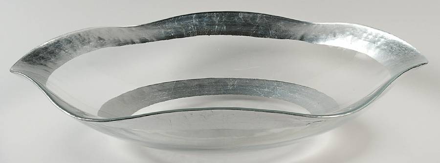 Silver Leaf 14" Round Bowl by Badash Crystal-1