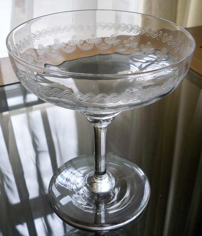 Etch 374 (Non-Optic) Champagne/Tall Sherbet by Bryce-1