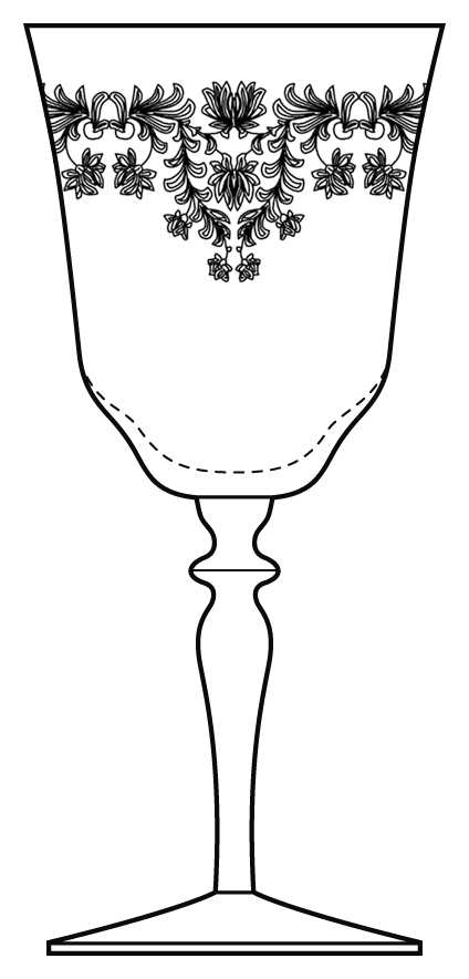 Fern Leaf (Stem 787, Etched) Water Goblet by Bryce-1