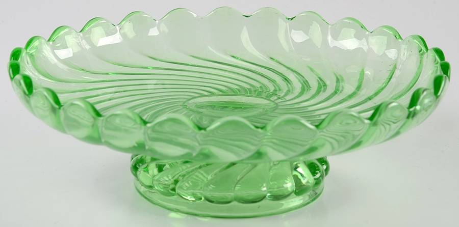 Swirl Green 2" Low Open Compote by Baccarat-1