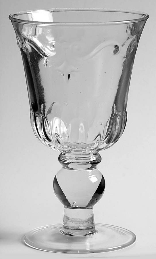 Pressed Glass Water Goblet by Bombay-1