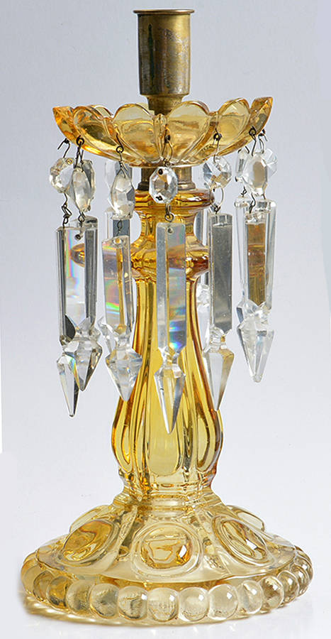 Medallion 10" Candelabra Lamp w/Bobeche & 12 prisms (NoWire) by Baccarat-1