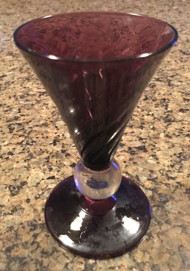 Apollo Amethyst (Swirl Optic) Sherry Glass by Bryce-1