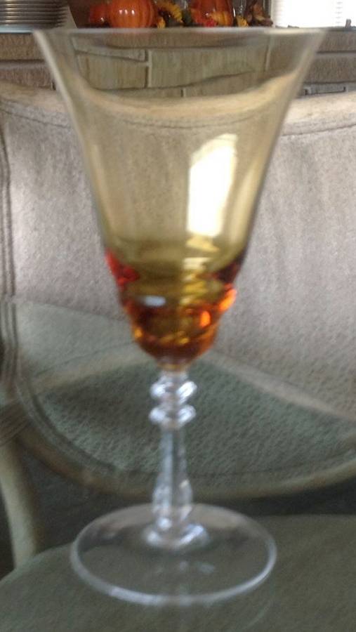 865 Amber Water Goblet by Bryce-1