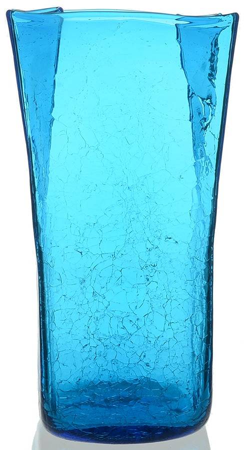Vases #8813M 10" Paper Bag Vase with Crackled Finish by Blenko-1