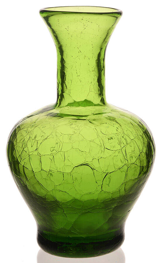 Vases #9604 7" Crackled Vase by Blenko-1