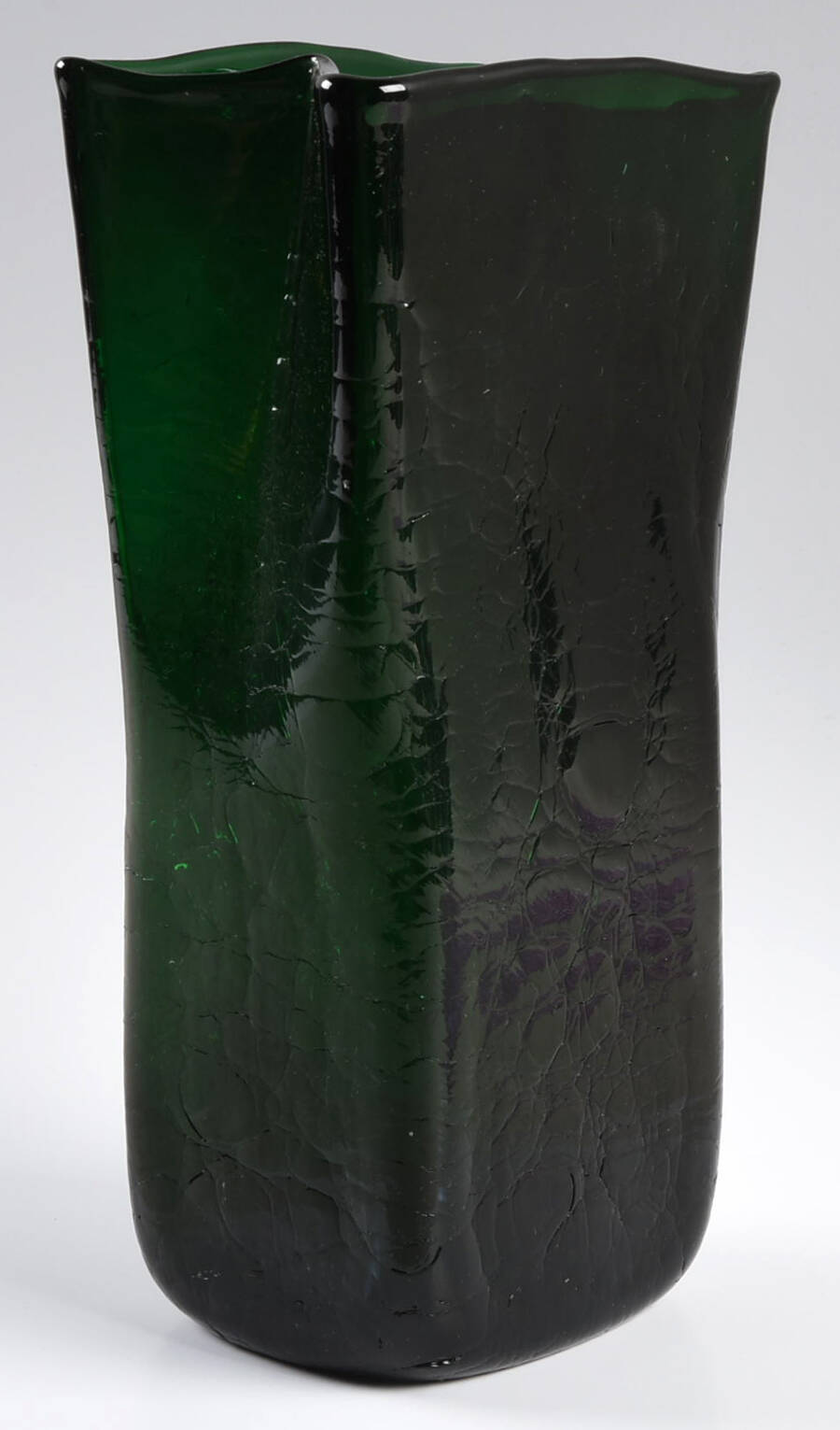 Vases #8813M 10" Paper Bag Vase with Crackled Finish by Blenko-1
