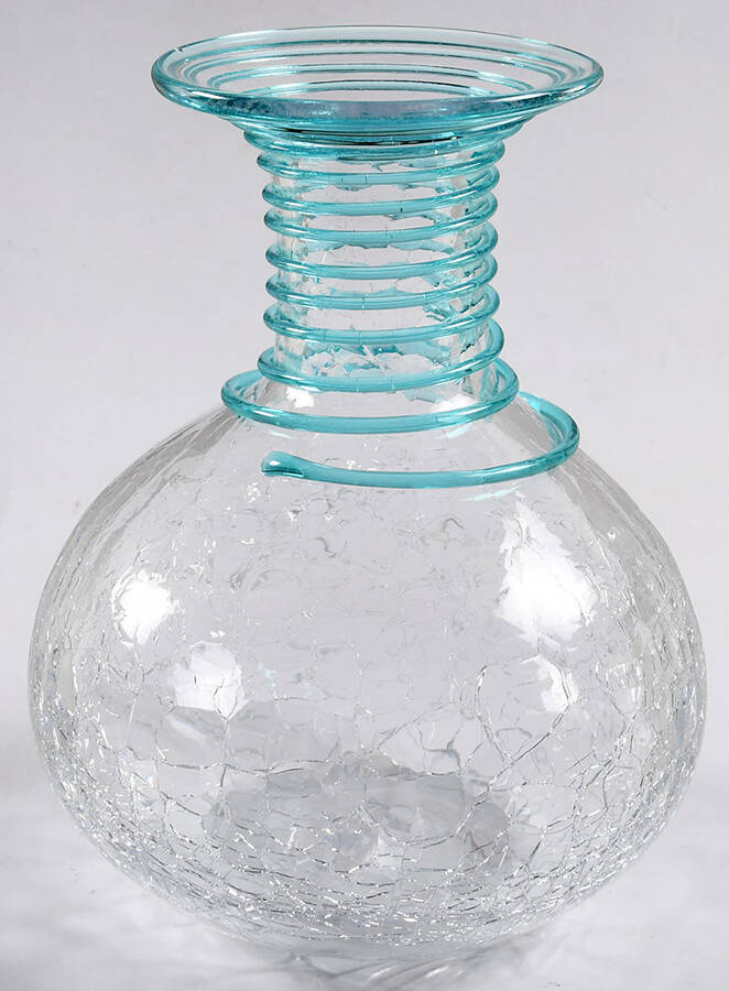 Vases 6" #8318 Crackled Finish Vase by Blenko-1