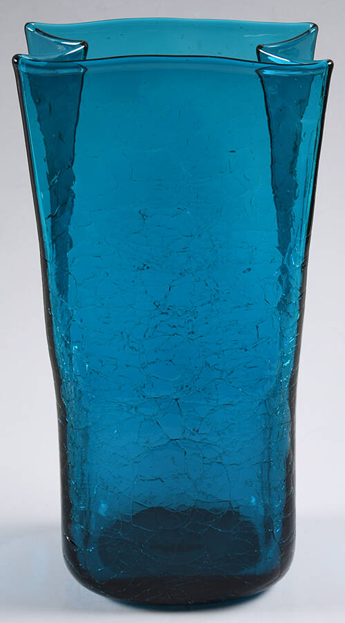 Vases #8813M 10" Paper Bag Vase with Crackled Finish by Blenko-1