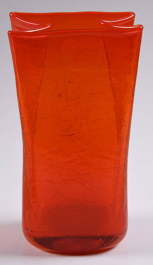 Vases #8813S Crackle Paper Bag Vase by Blenko-1