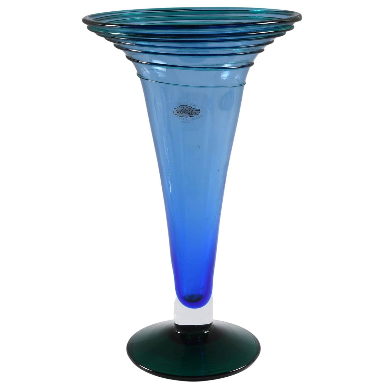 Vases #9825 12" Applied Swirl Vase by Blenko-1