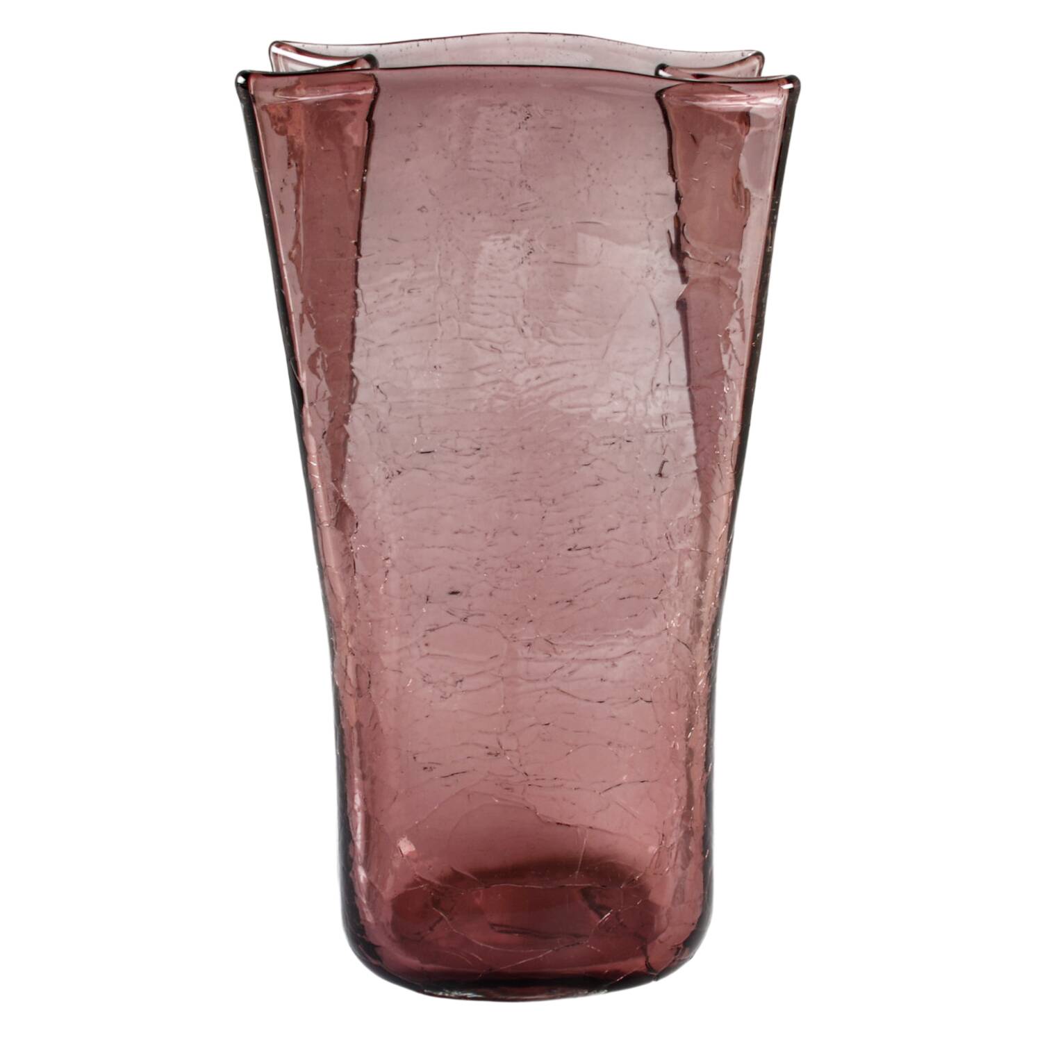 Vases #8813M 10" Paper Bag Vase with Crackled Finish by Blenko-1