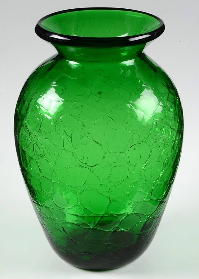 Vases #9520S 8" Crackle Finish Vase by Blenko-1