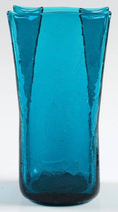 Vases #8813S Paper Bag Vase with Crackled Finish by Blenko-1