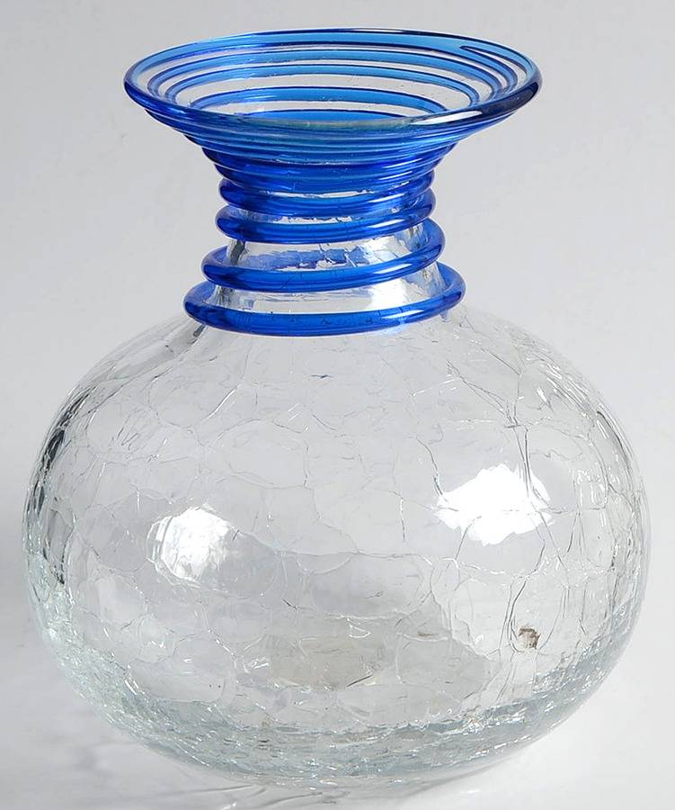 Vases 6" #8318 Crackled Finish Vase by Blenko-1