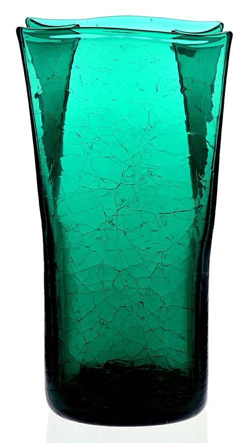 Vases #8813S Paper Bag Vase with Crackled Finish by Blenko-1