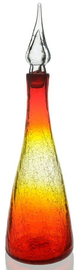 Decanters & Bottles #920 Crackled Decanter & Stopper by Blenko-1