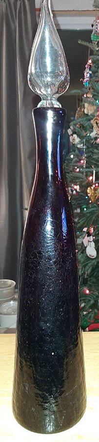 Decanters & Bottles #920 Crackled Decanter & Stopper by Blenko-1