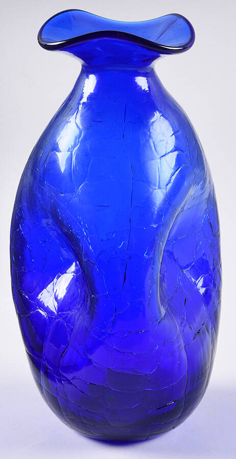 Decanters & Bottles #49 Crackled Pinch Decanter No Stopper by Blenko-1