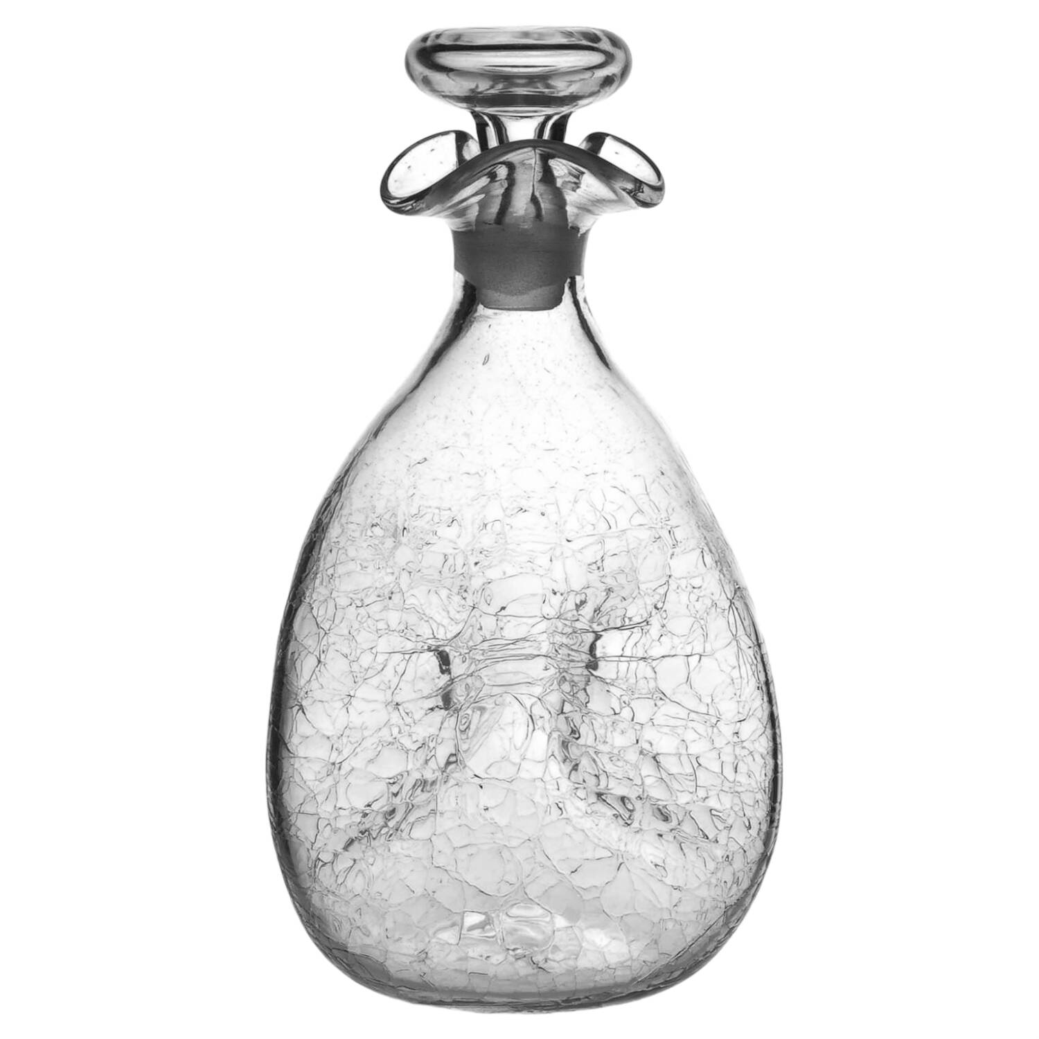 Decanters & Bottles #49 Crackled Pinch Decanter & Stopper by Blenko-1