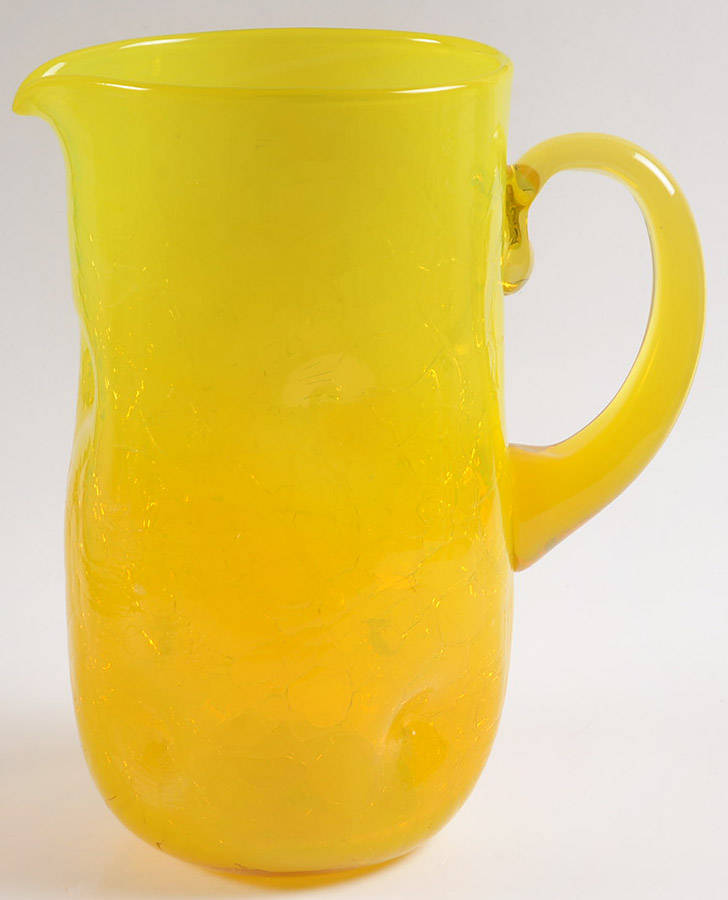 Pitchers & Jugs #7018 Crackled Dimple Pitcher 9"-11" by Blenko-1