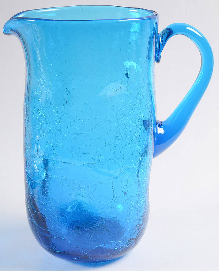 Pitchers & Jugs #7018 Crackled Dimple Pitcher 9"-11" by Blenko-1