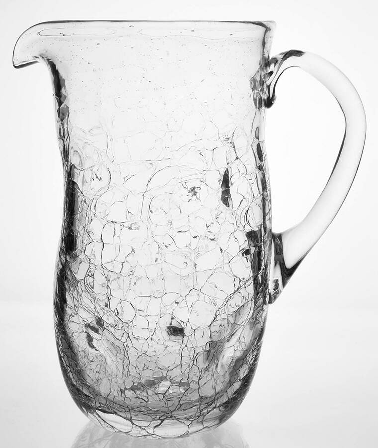 Pitchers & Jugs #7018 Crackled Dimple Pitcher 9"-11" by Blenko-1